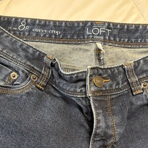 LOFT Curvy Crop Jeans in Dark Blue